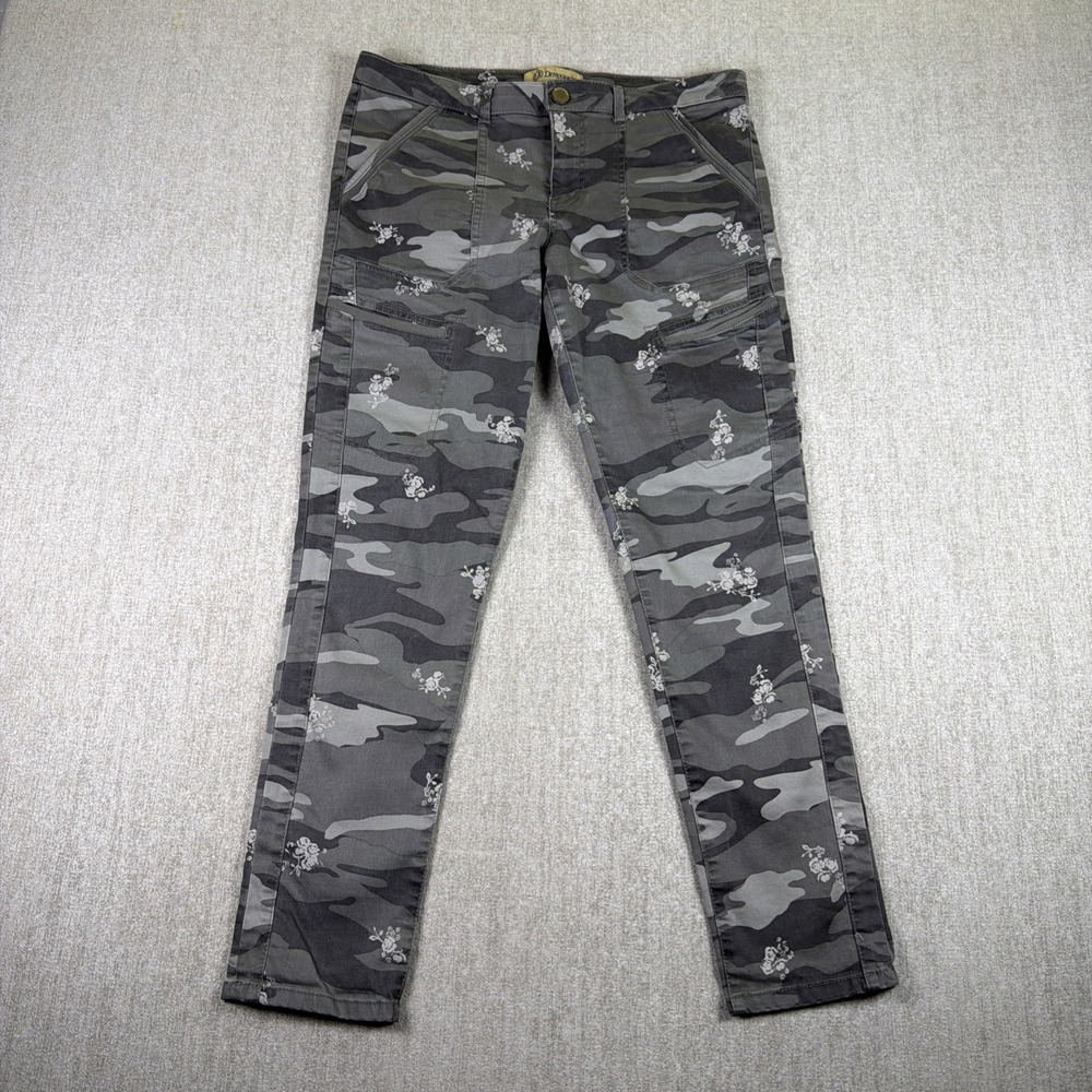 Democracy Jeans Flex-Ellent Womens Sz 10 Gray Camo Low Stretch Skinny Ankle